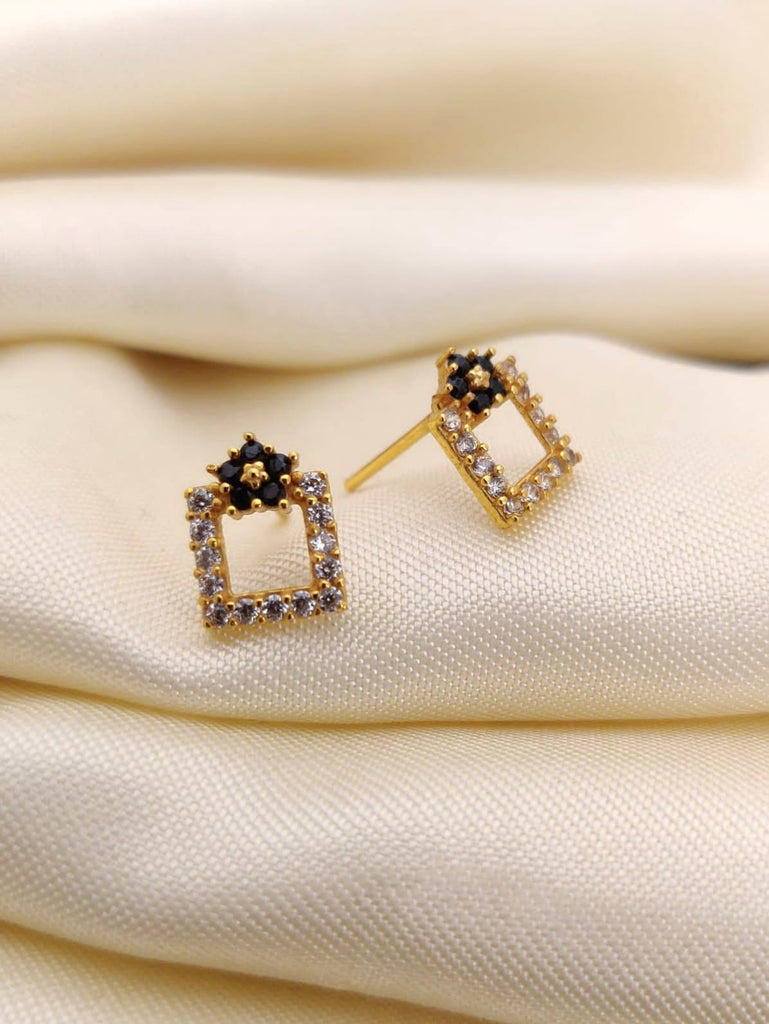 Earrings in Square Shape with Golden Diamond Outline for Girls &Women.ER-7