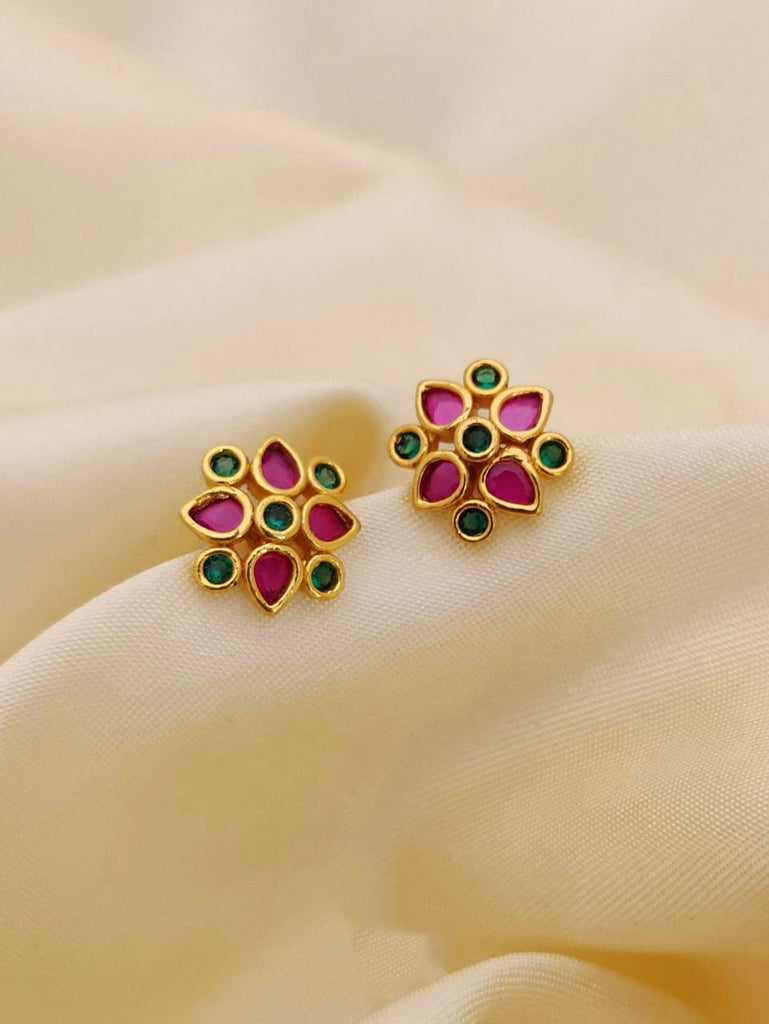 Gold Flower Stud Earrings at Susannah Lovis Jewellers