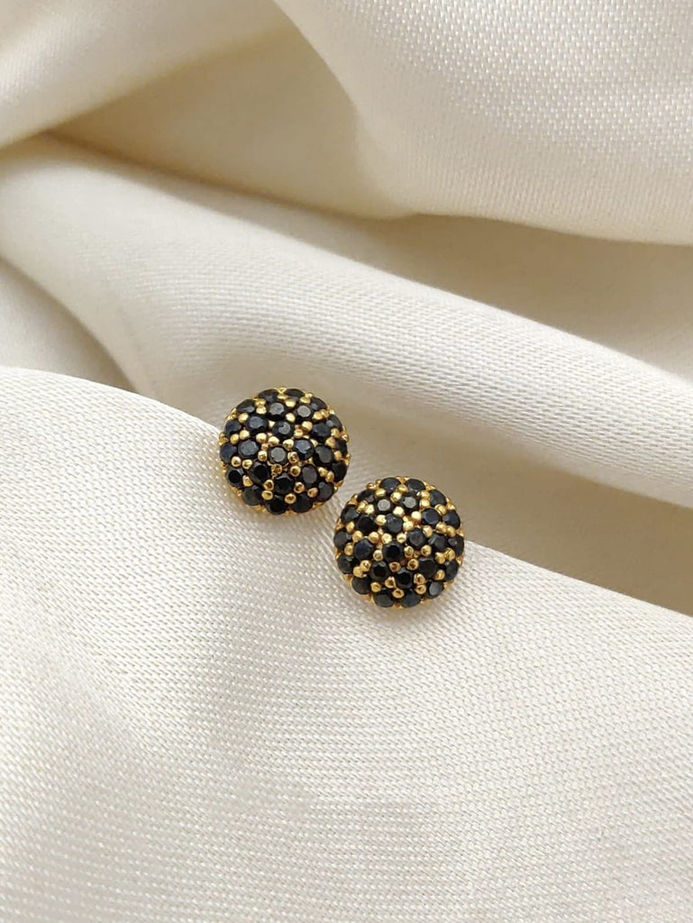 Black And Golden Round Earrings ER-3